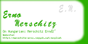 erno merschitz business card